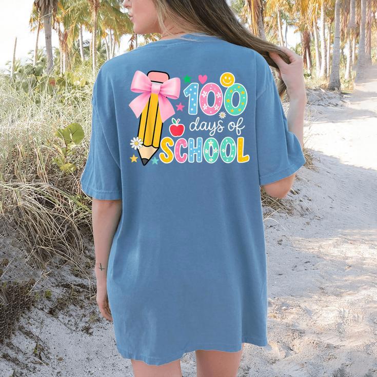 100 Days Of School Preppy 100th Day Of School Teachers Girls Women's Comfort Colors T-Shirt Back Print 100 Days Of School Preppy 100th Day Of School Teachers Girls Women's Comfort Colors T-Shirt Back Print