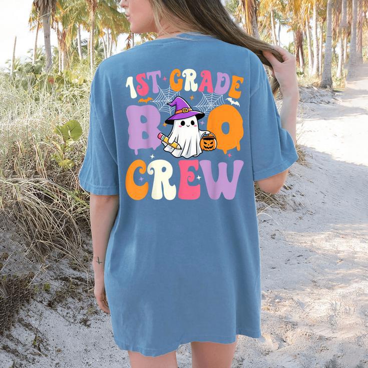 1st Grade Boo Crew Spooky First Grade Halloween Teacher Women's Comfort Colors T-Shirt Back Print