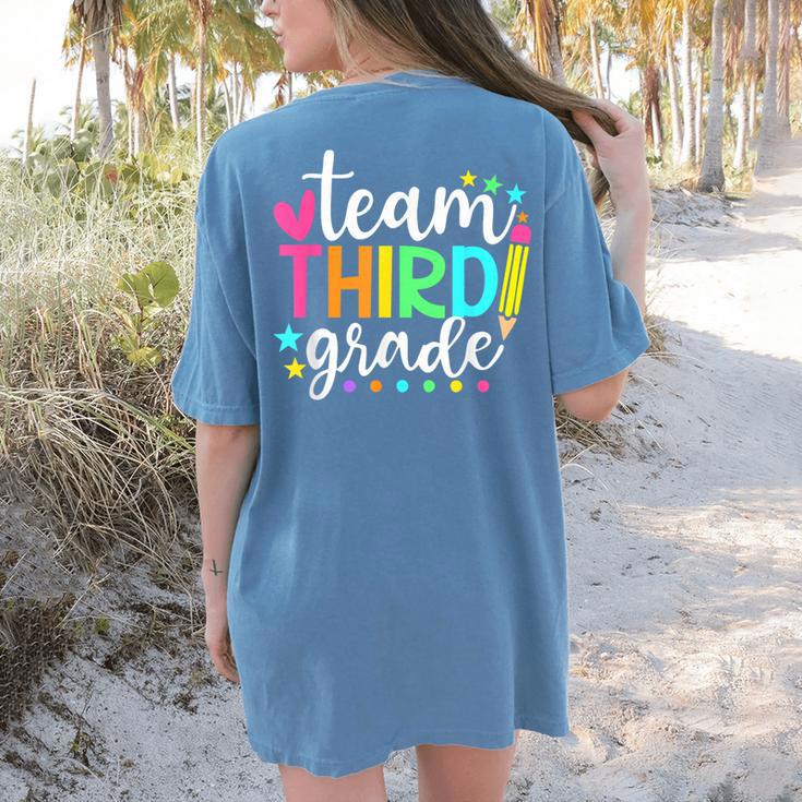 3rd Grade Team Pencil Teacher Student Back To School Girls Women's Comfort Colors T-Shirt Back Print 3rd Grade Team Pencil Teacher Student Back To School Girls Women's Comfort Colors T-Shirt Back Print