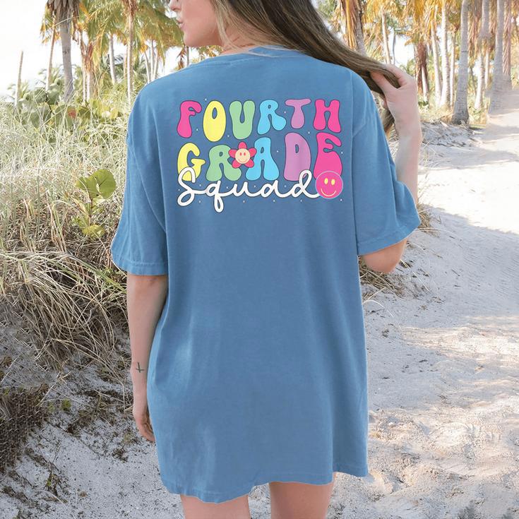 4th Grade Squad Fourth Teacher Student Team Back To School Women's Comfort Colors T-Shirt Back Print 4th Grade Squad Fourth Teacher Student Team Back To School Women's Comfort Colors T-Shirt Back Print