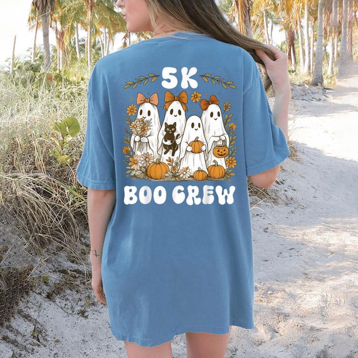 5K Boo Crew Halloween Teacher K5 Floral Ghost Trick Or Teach Women's Comfort Colors T-Shirt Back Print 5K Boo Crew Halloween Teacher K5 Floral Ghost Trick Or Teach Women's Comfort Colors T-Shirt Back Print