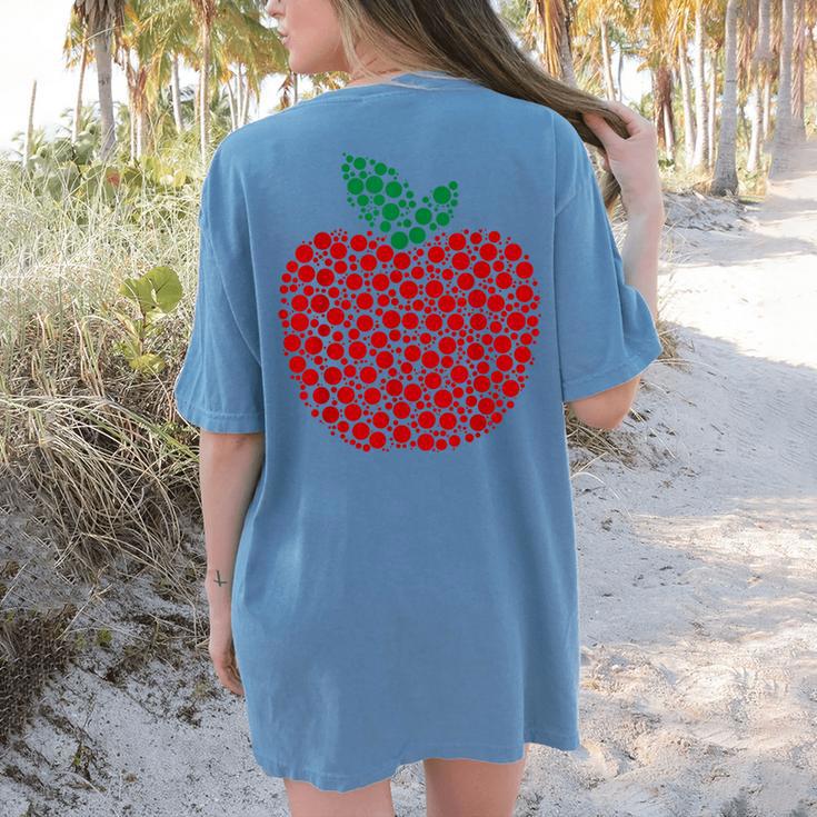 Apple Dot Pattern Art Teacher Appreciation Men Women Humor Women's Comfort Colors T-Shirt Back Print Apple Dot Pattern Art Teacher Appreciation Men Women Humor Women's Comfort Colors T-Shirt Back Print
