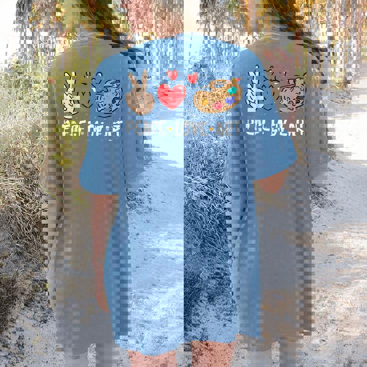 Art Teacher Peace Love Art For Artists And Painters Women&#x27;s Comfort Colors T-Shirt Back Print