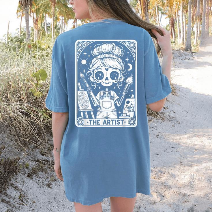 Artist Tarot Card Skeleton Painter Art Teacher Witchy Women's Comfort Colors T-Shirt Back Print Artist Tarot Card Skeleton Painter Art Teacher Witchy Women's Comfort Colors T-Shirt Back Print