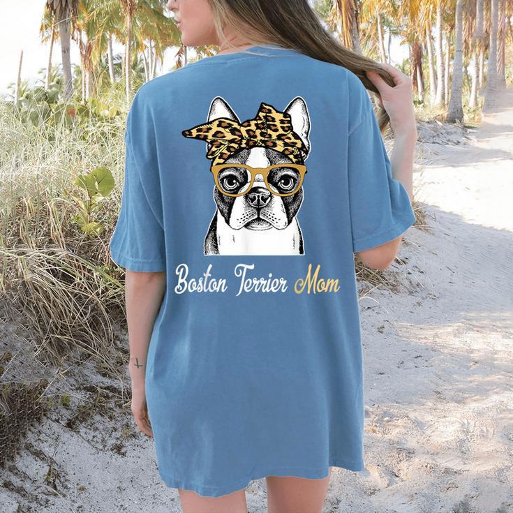 Birthday And Mother's Day -Boston Terrier Mom Women's Comfort Colors T-Shirt Back Print