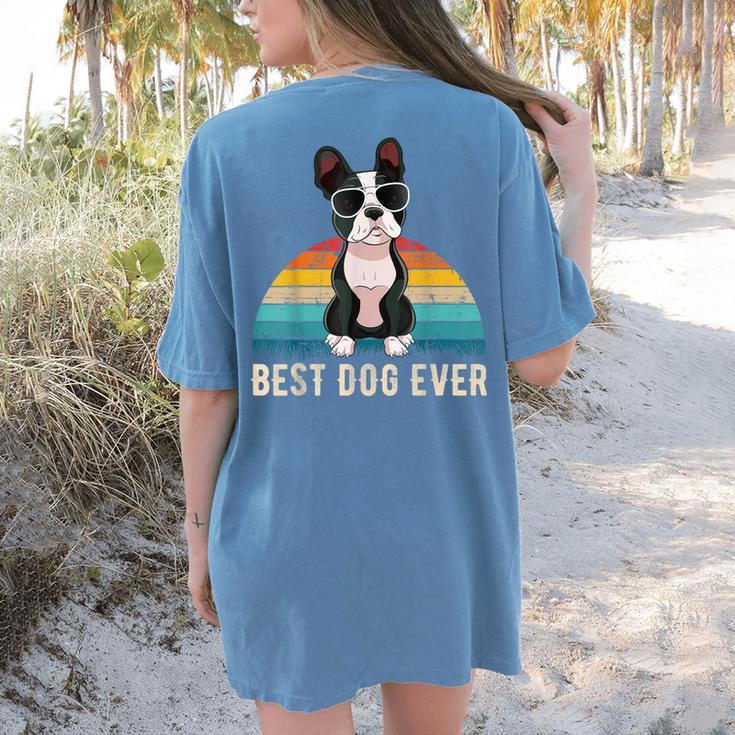 Boston Terrier Boston-Bulldog For Men Women Girls Kids Women's Comfort Colors T-Shirt Back Print