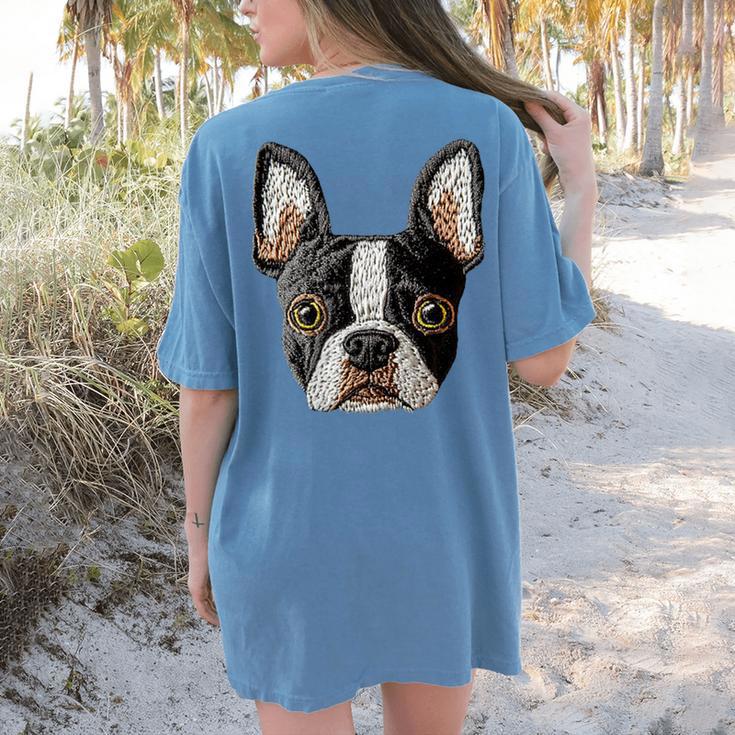 Boston Terrier Cute Puppy Face Dog Lover Pet Owner Women's Comfort Colors T-Shirt Back Print