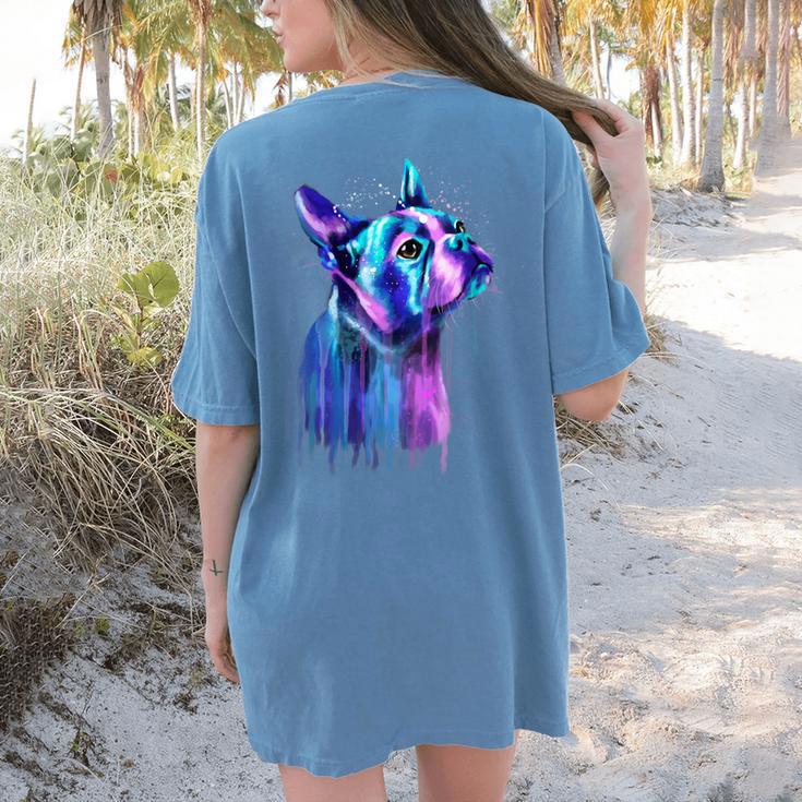 Boston Terrier Dog For a Boston Terrier Mom Women's Comfort Colors T-Shirt Back Print
