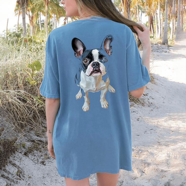 Boston Terrier Dog Motif Pet Art Boston Terrier Men Women Kids Women's Comfort Colors T-Shirt Back Print