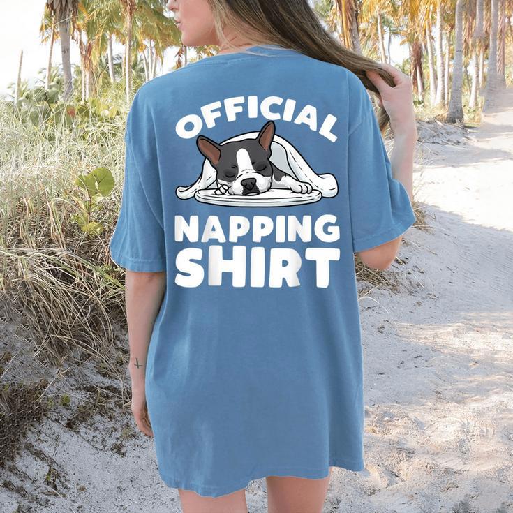 Boston Terrier Dog Official Sleeping Shirt Men Women Kids Women's Comfort Colors T-Shirt Back Print