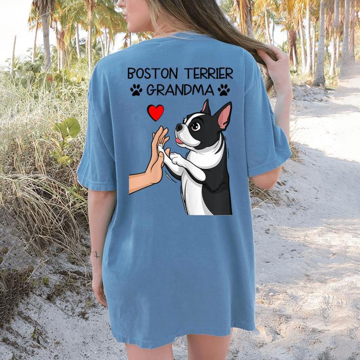 Boston Terrier Grandma Mother's Day Dog Mom Women's Comfort Colors T-Shirt Back Print