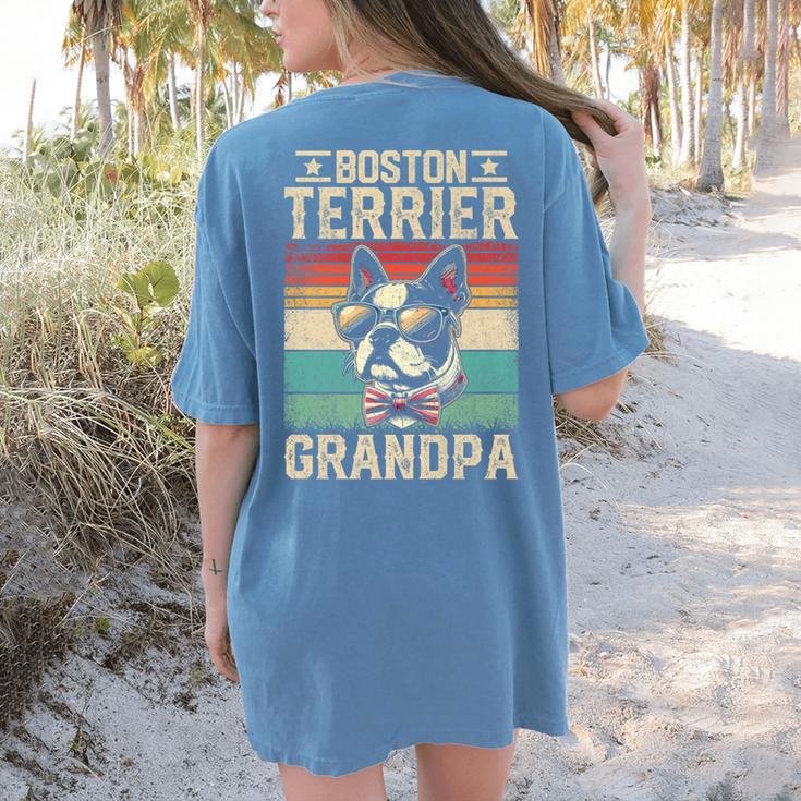 Boston Terrier Grandpa Dog Lover Father's Day Premium Women's Comfort Colors T-Shirt Back Print