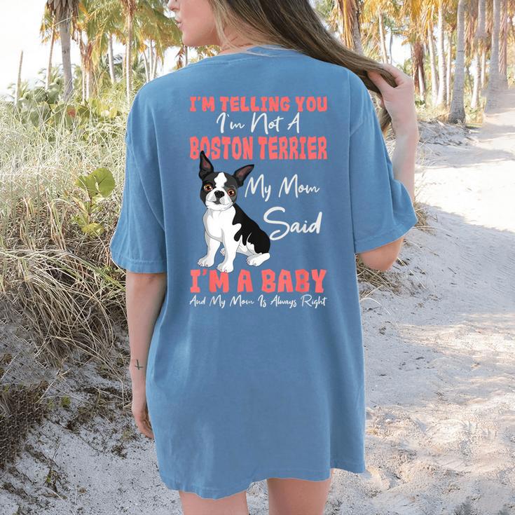Boston Terrier Mom American Gentleman Dog Lover Mother's Day Women's Comfort Colors T-Shirt Back Print