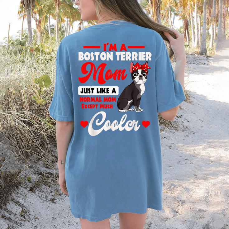 Boston Terrier Mom American Gentleman Dog Mother's Day Women's Comfort Colors T-Shirt Back Print
