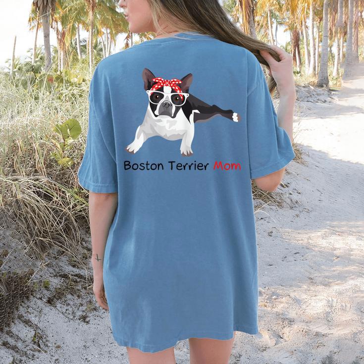 Boston Terrier Mom Bandana Boston Terrier Dog Women's Comfort Colors T-Shirt Back Print