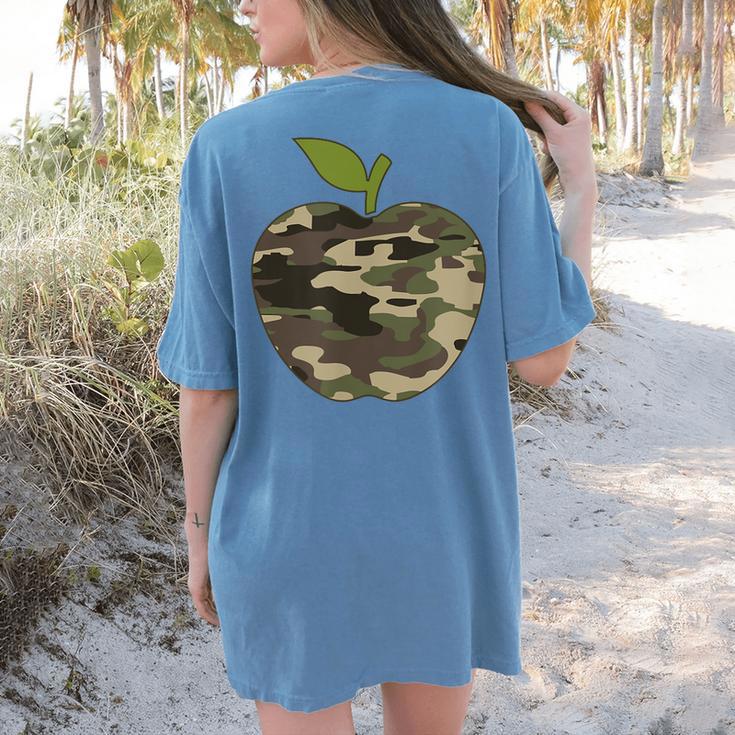 Camo Apple Camouflage Clothing School Student Camo Teacher Men Women Kids Women's Comfort Colors T-Shirt Back Print Camo Apple Camouflage Clothing School Student Camo Teacher Men Women Kids Women's Comfort Colors T-Shirt Back Print