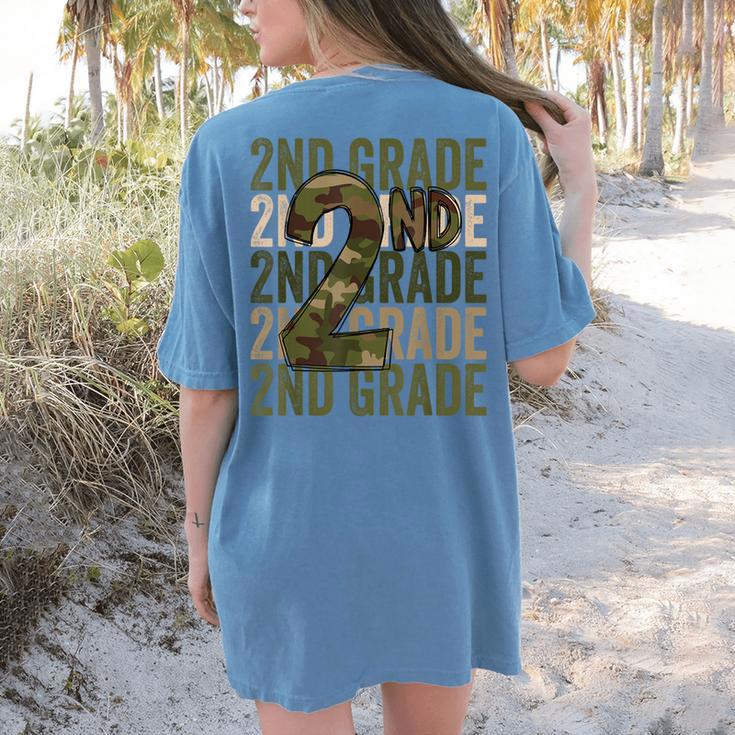 Camo Team 2nd Grade Squad Back To School Teacher Kids Boys Women's Comfort Colors T-Shirt Back Print