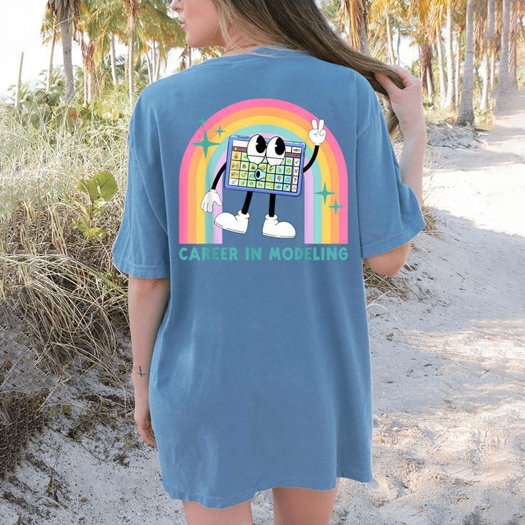 Career In Modeling AAC Teacher SLP SPED Communication Autism Women's Comfort Colors T-Shirt Back Print