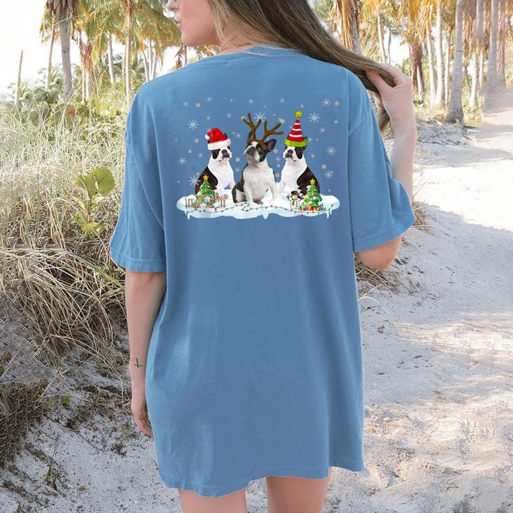 Christmas Boston Terrier Santa Dog Lover Women's Comfort Colors T-Shirt Back Print