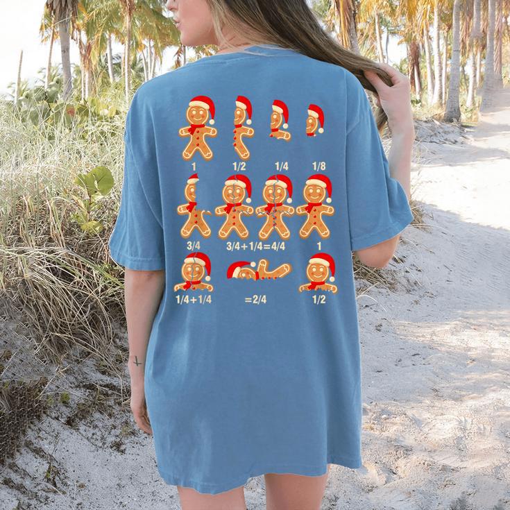 Christmas Math Teacher Equation Gingerbread With Santa Hat Men Women Women's Comfort Colors T-Shirt Back Print Christmas Math Teacher Equation Gingerbread With Santa Hat Men Women Women's Comfort Colors T-Shirt Back Print