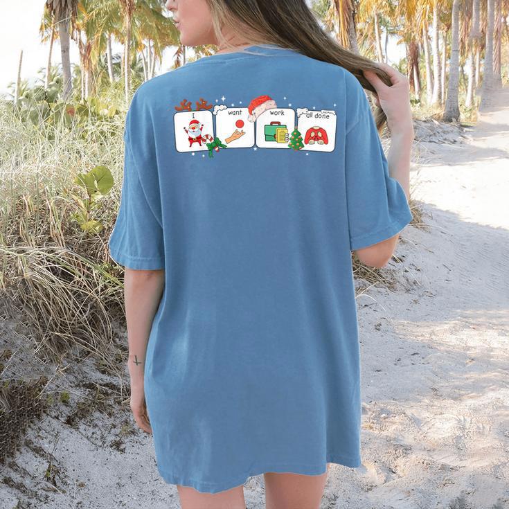 Christmas Santa Special Education SPED Teacher Xmas PJ Women's Comfort Colors T-Shirt Back Print Christmas Santa Special Education SPED Teacher Xmas PJ Women's Comfort Colors T-Shirt Back Print