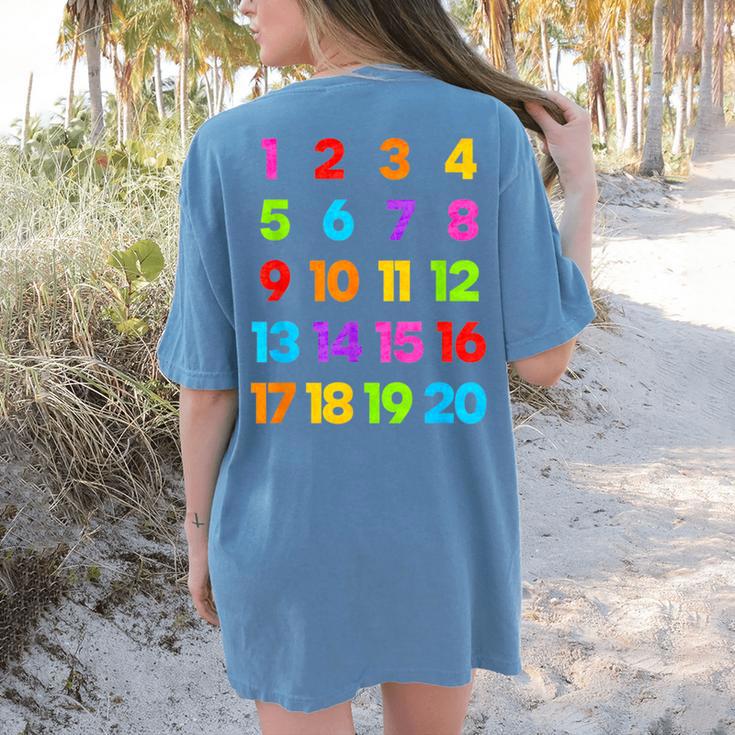 Counting 1-10 Learn To Count Number School Kids Teacher Women's Comfort Colors T-Shirt Back Print Counting 1-10 Learn To Count Number School Kids Teacher Women's Comfort Colors T-Shirt Back Print