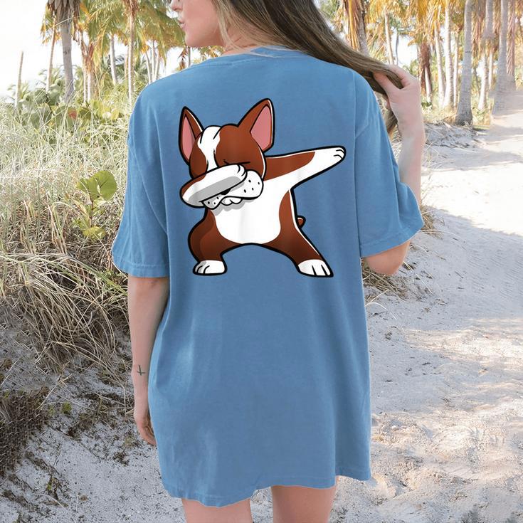 Dabbing Red Boston Terrier Dab Dance Dog Men Women Kids Women's Comfort Colors T-Shirt Back Print