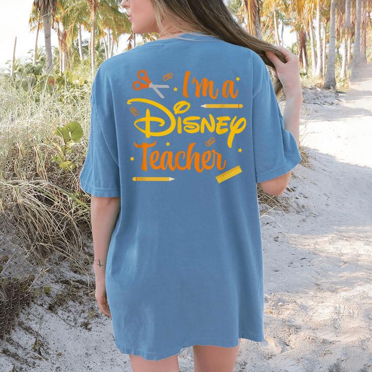 Disney Back To School I'm A Disney Teacher Crafty Logo Women's Comfort Colors T-Shirt Back Print Disney Back To School I'm A Disney Teacher Crafty Logo Women's Comfort Colors T-Shirt Back Print