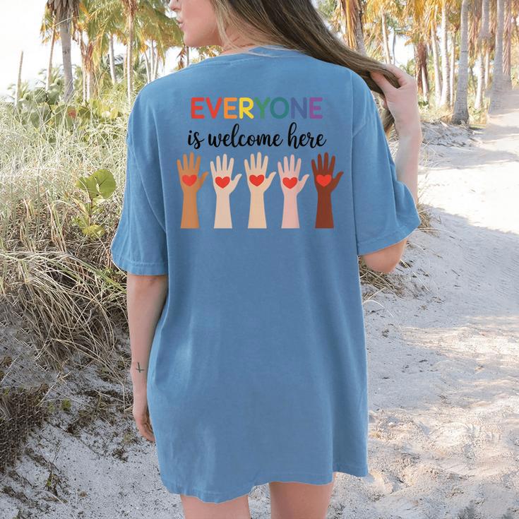 Everyone Is Welcome Here Idaho Teacher Women's Comfort Colors T-Shirt Back Print Everyone Is Welcome Here Idaho Teacher Women's Comfort Colors T-Shirt Back Print
