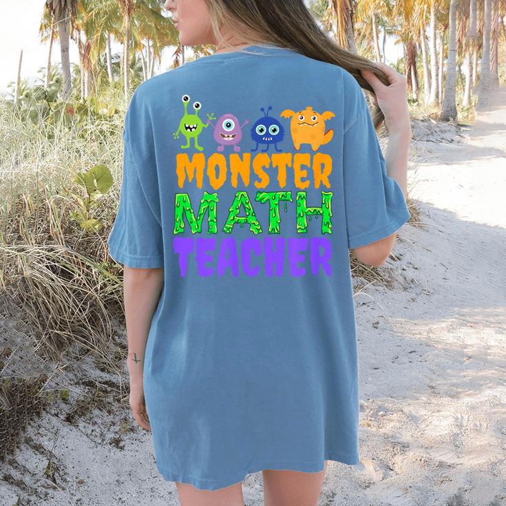 Halloween Monster Math Teacher Men Women Women's Comfort Colors T-Shirt Back Print