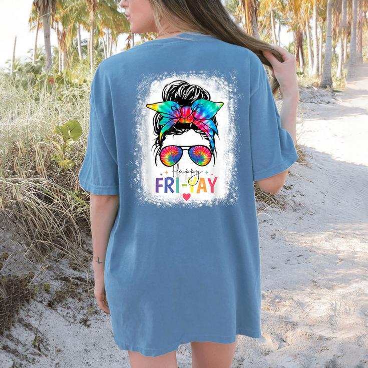Happy Fri-Yay Friday Teacher Life Happy Friday Women's Comfort Colors T-Shirt Back Print Happy Fri-Yay Friday Teacher Life Happy Friday Women's Comfort Colors T-Shirt Back Print