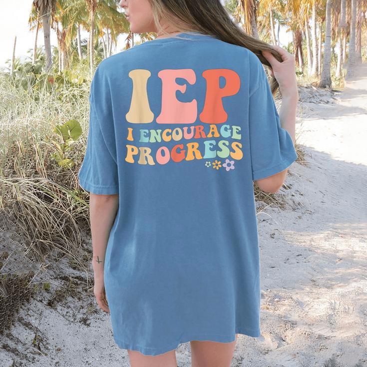 IEP I Encourage Progress Special Education Teacher Graphics Women's Comfort Colors T-Shirt Back Print IEP I Encourage Progress Special Education Teacher Graphics Women's Comfort Colors T-Shirt Back Print