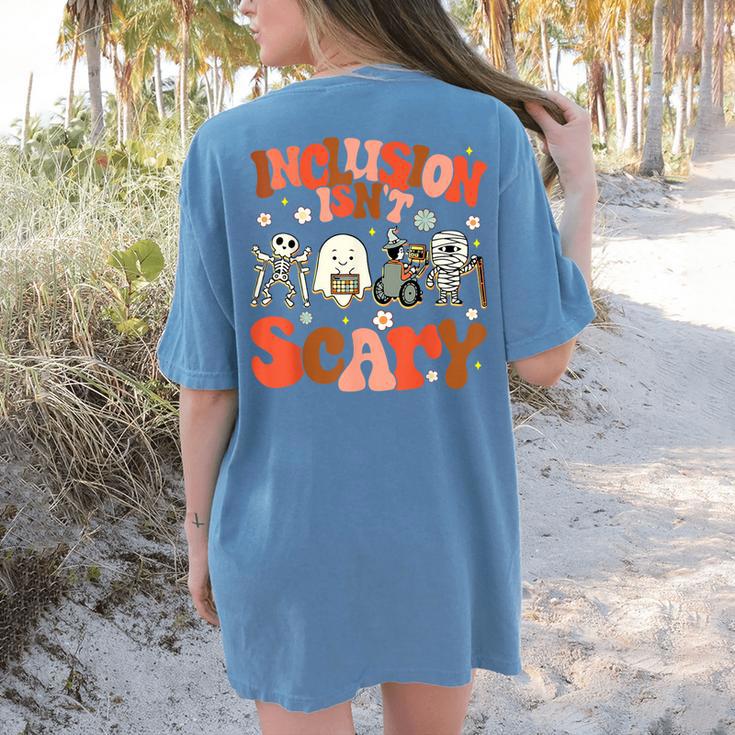 Inclusion Isn't Scary SLP Sped Teacher Halloween Women's Comfort Colors T-Shirt Back Print
