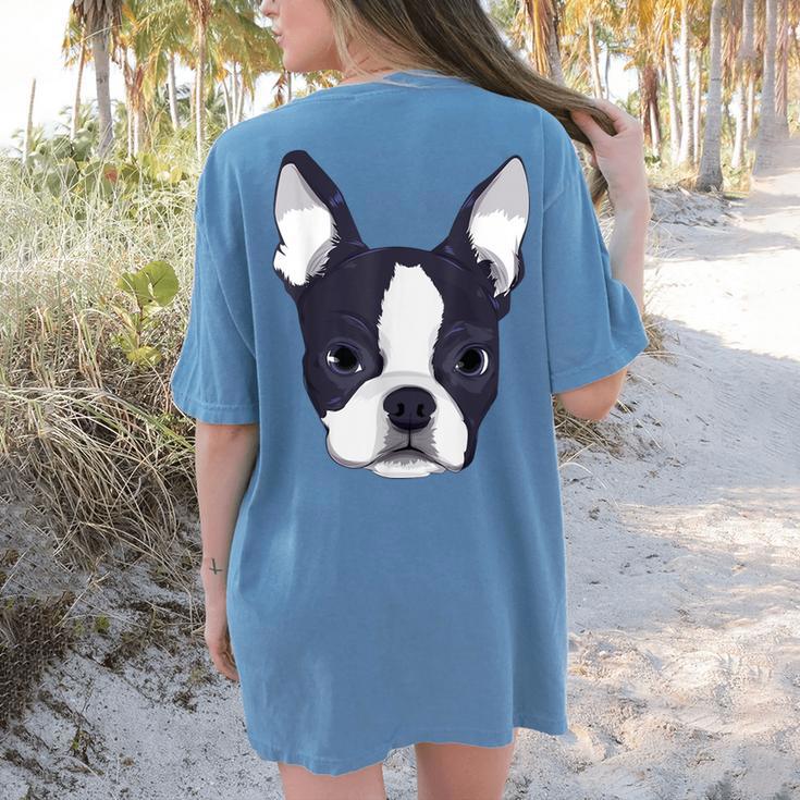 Kids Boston Terrier Dog For Women And Girls Women's Comfort Colors T-Shirt Back Print