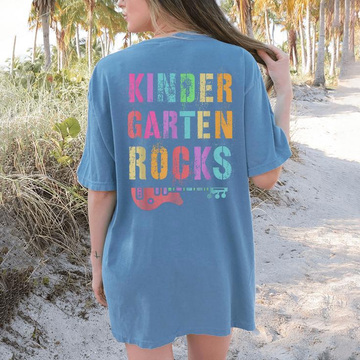 KINDERGARTEN ROCKS Teacher Crew Rock Star Kinder Team Women's Comfort Colors T-Shirt Back Print KINDERGARTEN ROCKS Teacher Crew Rock Star Kinder Team Women's Comfort Colors T-Shirt Back Print