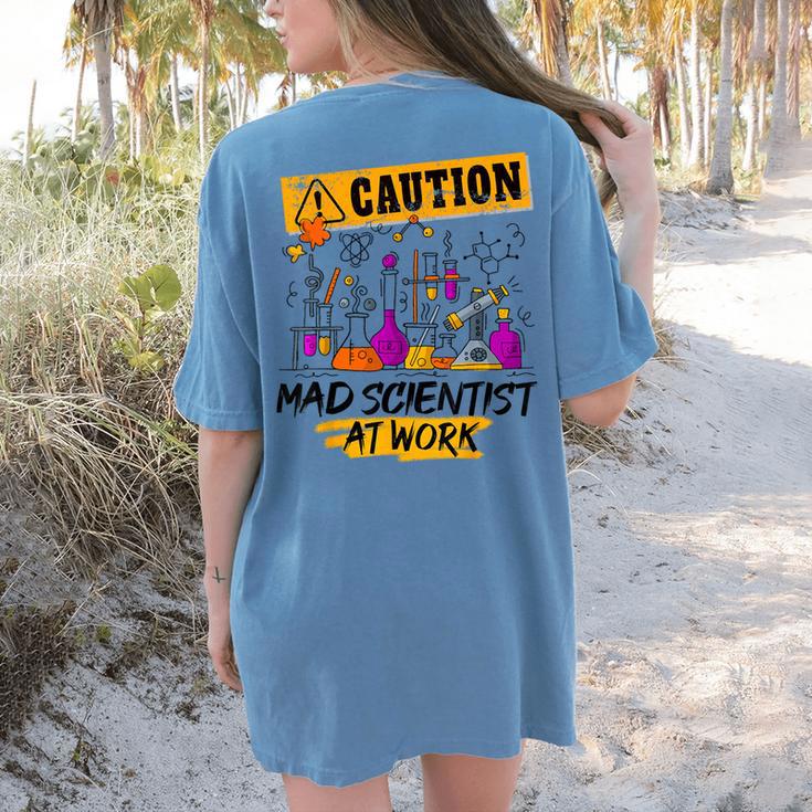 Mad Scientist Halloween Costume Science Teacher Women's Comfort Colors T-Shirt Back Print Mad Scientist Halloween Costume Science Teacher Women's Comfort Colors T-Shirt Back Print