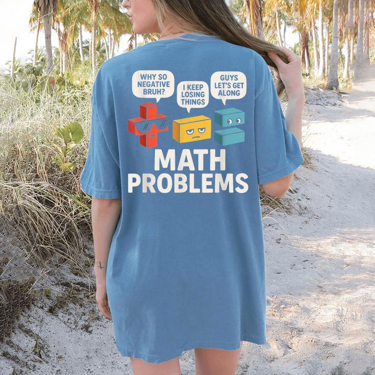 Math Problems Symbols Teacher Back To School Girl Boy Women's Comfort Colors T-Shirt Back Print