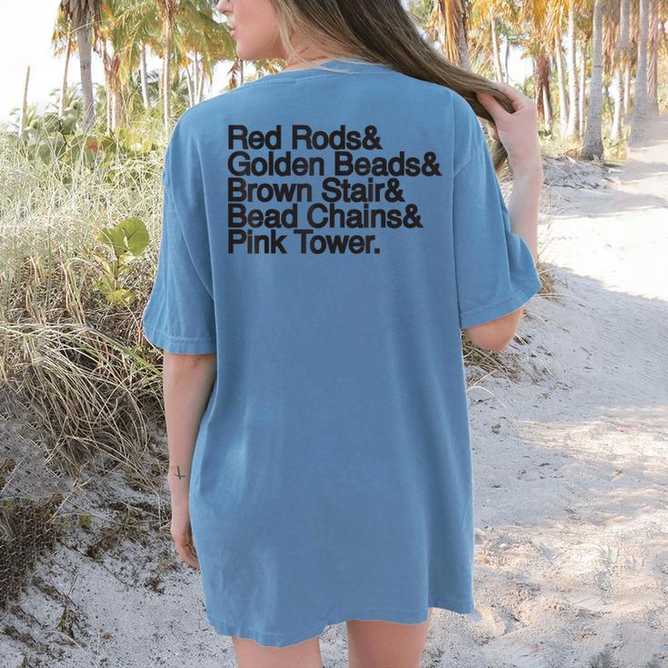 Montessori Helvetica Education Teacher Women's Comfort Colors T-Shirt Back Print
