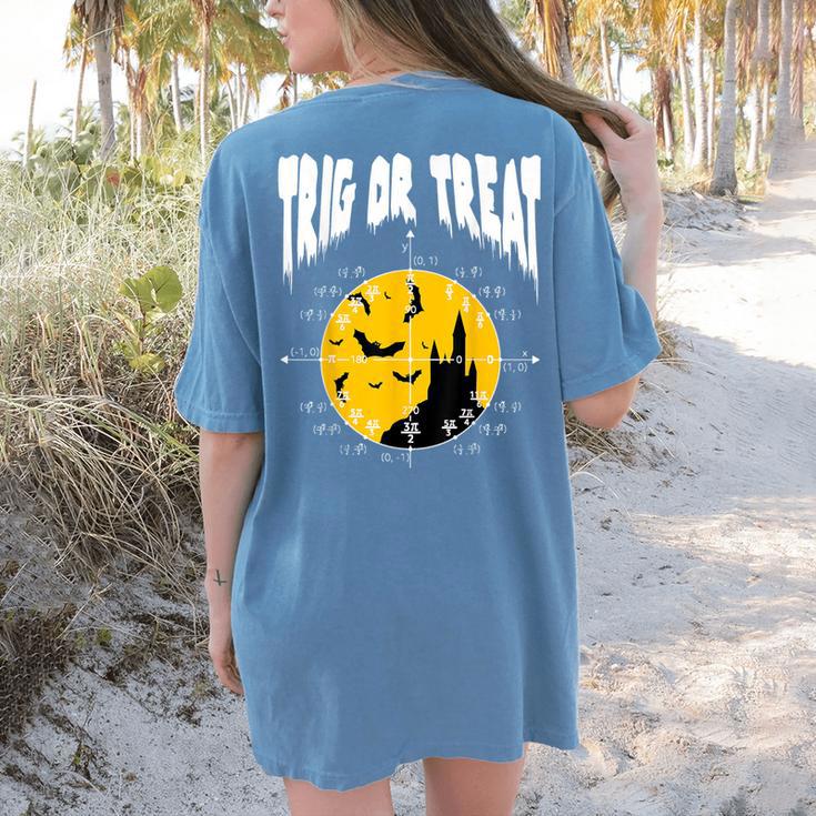 Nerdy Trig Or Treat Halloween Costume Math Teacher Women's Comfort Colors T-Shirt Back Print Nerdy Trig Or Treat Halloween Costume Math Teacher Women's Comfort Colors T-Shirt Back Print