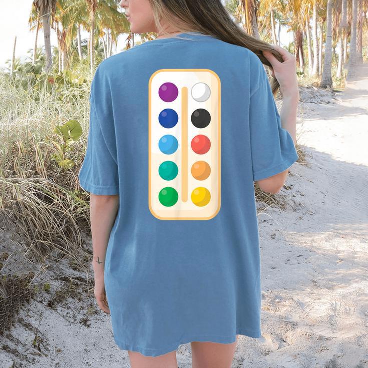 Paint Palette ArtSet Halloween Costume For Teachers Students For Men Women Kids Women's Comfort Colors T-Shirt Back Print