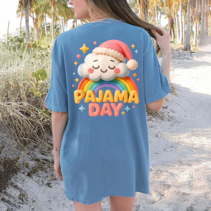 Pajama Day School Spirit Week Sleepy Cloud Teacher Student Women's Comfort Colors T-Shirt Back Print Pajama Day School Spirit Week Sleepy Cloud Teacher Student Women's Comfort Colors T-Shirt Back Print