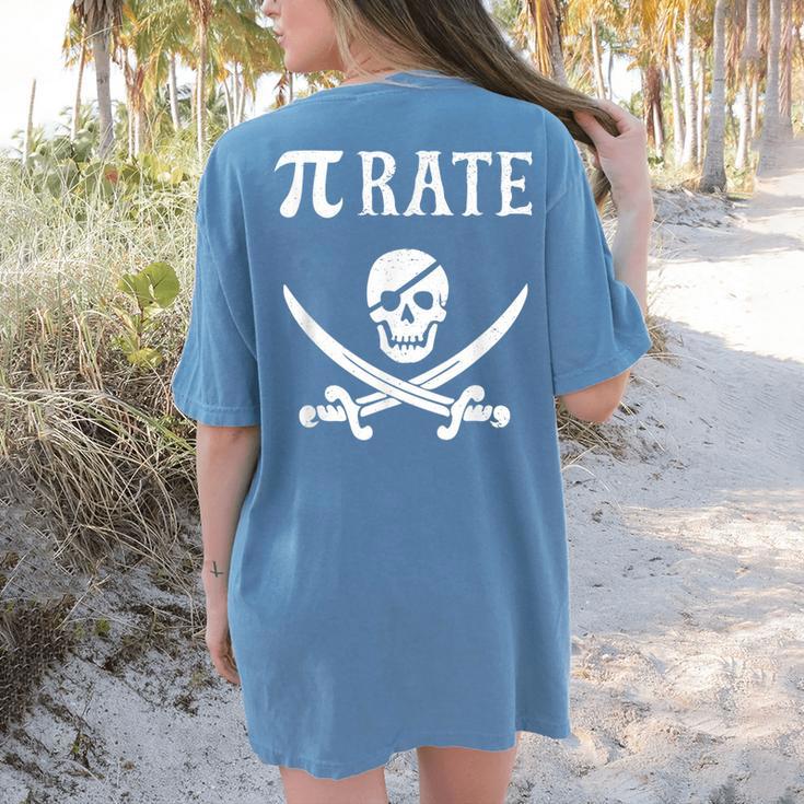 Pi Day Pi Rate Pirate For Teachers Women's Comfort Colors T-Shirt Back Print