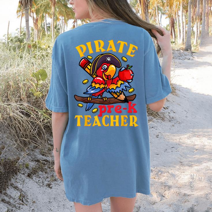 Pirate Pre-K Teacher Preschool Halloween Women's Comfort Colors T-Shirt Back Print Pirate Pre-K Teacher Preschool Halloween Women's Comfort Colors T-Shirt Back Print