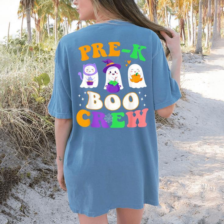 Pre-K Boo Crew Cute Ghost Halloween Costume Teacher Student For Men Women Kids Women's Comfort Colors T-Shirt Back Print
