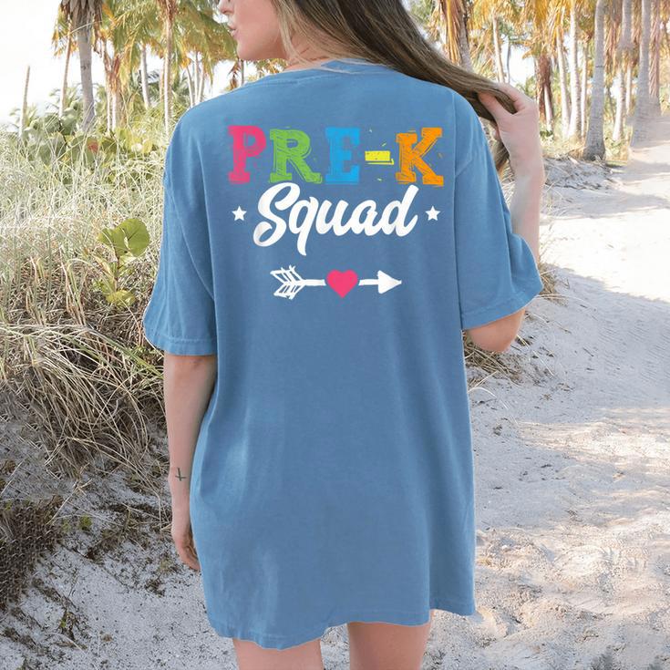 Pre-K Squad Teacher Student Kids Preschool Back To School Women's Comfort Colors T-Shirt Back Print Pre-K Squad Teacher Student Kids Preschool Back To School Women's Comfort Colors T-Shirt Back Print