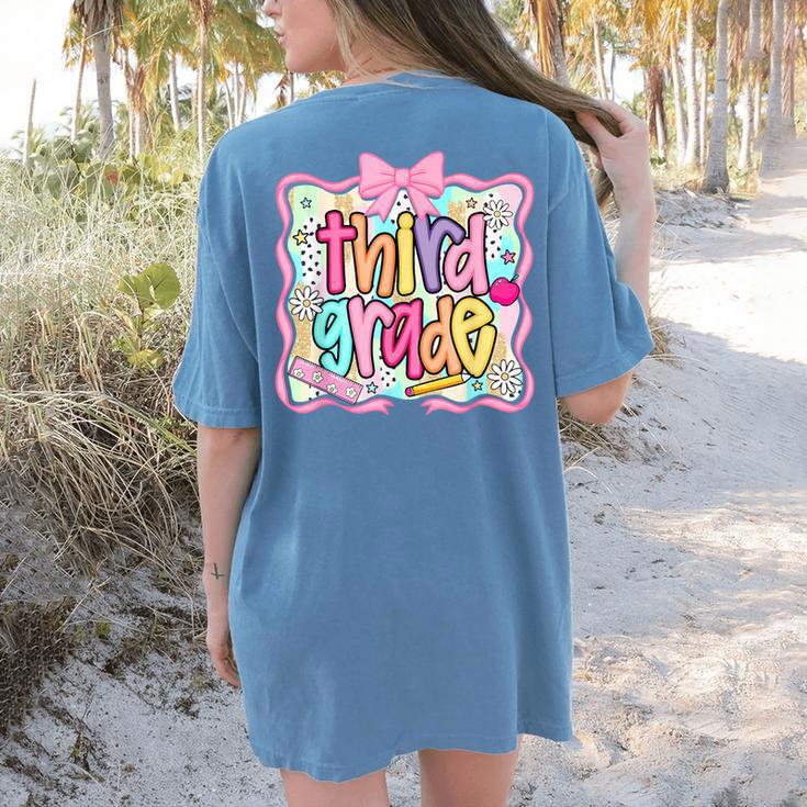 Preppy Third Grade Back To School Teacher Girl Kid Women's Comfort Colors T-Shirt Back Print Preppy Third Grade Back To School Teacher Girl Kid Women's Comfort Colors T-Shirt Back Print