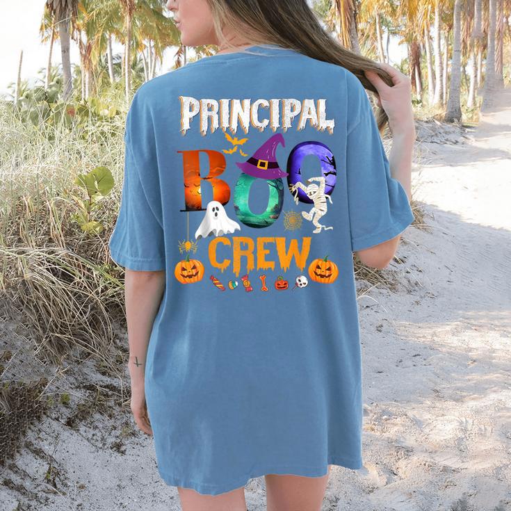 Principal Boo Crew Teacher Student Halloween Costume For Men Women Kids Women's Comfort Colors T-Shirt Back Print Principal Boo Crew Teacher Student Halloween Costume For Men Women Kids Women's Comfort Colors T-Shirt Back Print