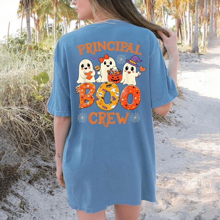 Principal Teacher Boo Crew Halloween Spooky Costume Women's Comfort Colors T-Shirt Back Print Principal Teacher Boo Crew Halloween Spooky Costume Women's Comfort Colors T-Shirt Back Print