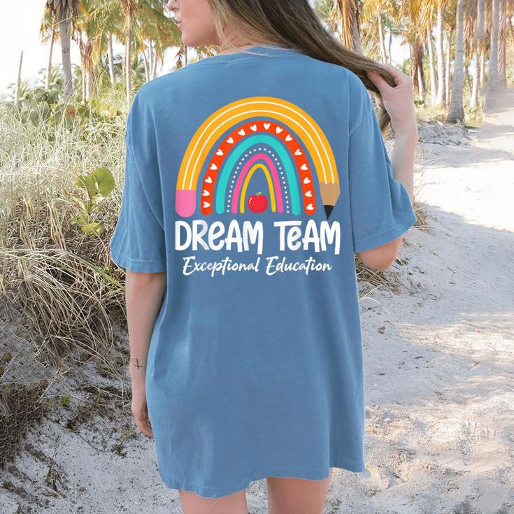 Rainbow Pencil Dream Exceptional Education Team SPED Teacher Women's Comfort Colors T-Shirt Back Print