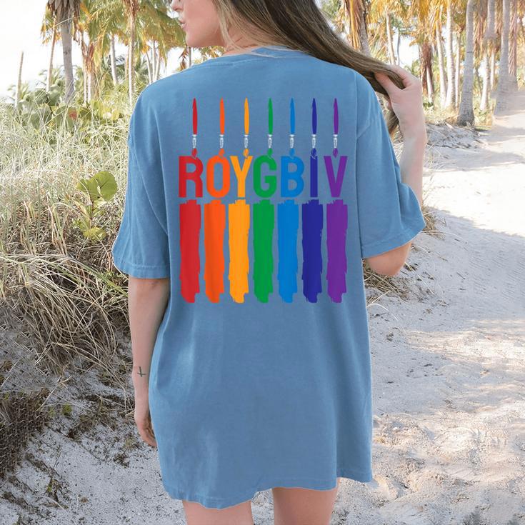 Rainbow Roygbiv Kids Artist Costume Art Teacher Women's Comfort Colors T-Shirt Back Print Rainbow Roygbiv Kids Artist Costume Art Teacher Women's Comfort Colors T-Shirt Back Print